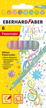 Glitzer Fasermaler pastell