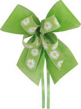 Schultütenschleife grün mit Blumen
