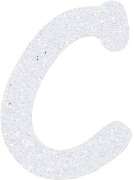 Glitterbuchstabe C weiß
