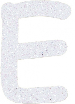Glitterbuchstabe E weiß