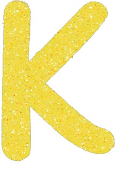 Glitterbuchstabe K gelb