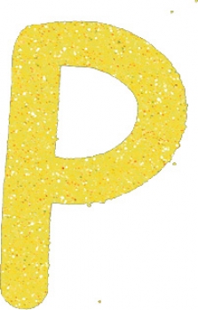 Glitterbuchstabe P gelb