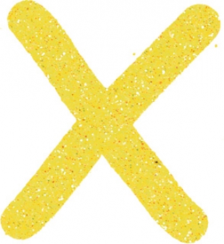 Glitterbuchstabe X gelb