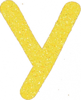Glitterbuchstabe Y gelb