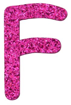 Glitterbuchstabe F pink