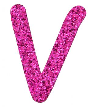 Glitterbuchstabe V pink