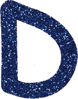 Glitterbuchstabe D blau