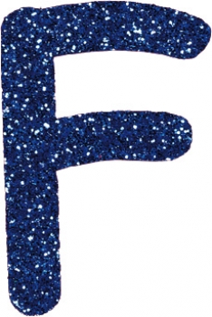 Glitterbuchstabe F blau