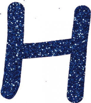 Glitterbuchstabe H blau