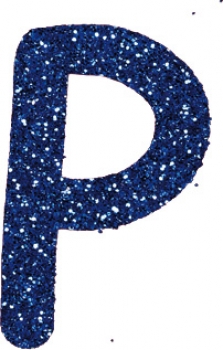 Glitterbuchstabe P blau