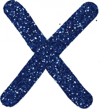 Glitterbuchstabe X blau