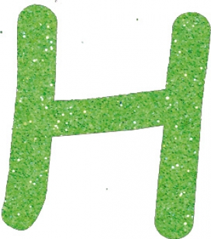 Glitterbuchstabe H apfelgrün