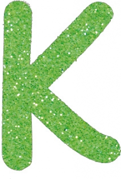 Glitterbuchstabe K apfelgrün