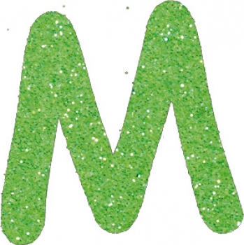 Glitterbuchstabe M apfelgrün