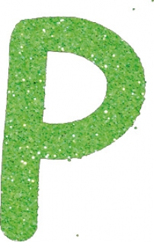 Glitterbuchstabe P apfelgrün