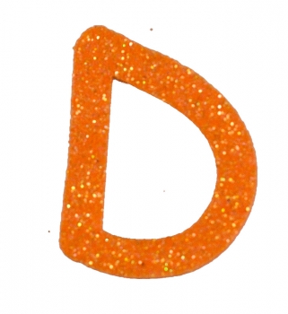 Glitterbuchstabe D mandarine