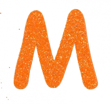 Glitterbuchstabe M mandarine