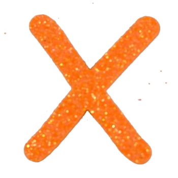 Glitterbuchstabe X mandarine