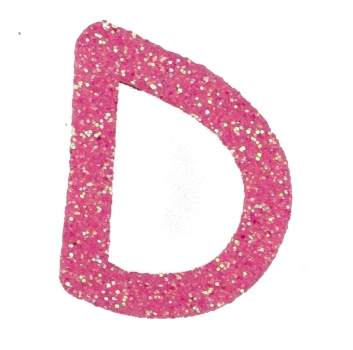 Glitterbuchstabe D rosa