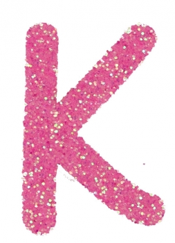 Glitterbuchstabe K rosa