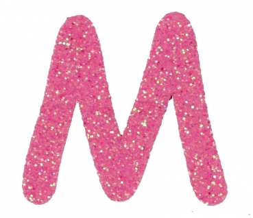 Glitterbuchstabe M rosa