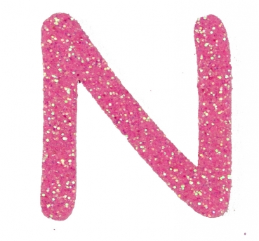 Glitterbuchstabe N rosa