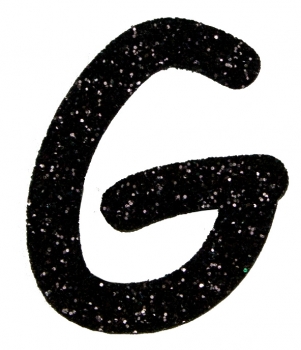 Glitterbuchstabe G schwarz