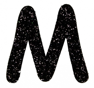 Glitterbuchstabe M schwarz