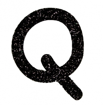 Glitterbuchstabe Q schwarz