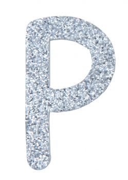 Glitterbuchstabe P silber