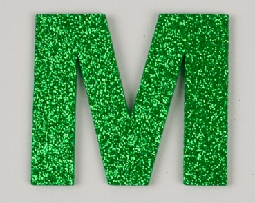 Glitterbuchstabe M grün