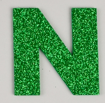 Glitterbuchstabe N grün