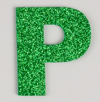 Glitterbuchstabe P grün