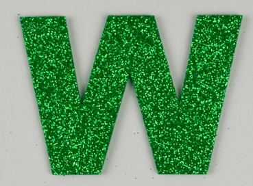 Glitterbuchstabe W grün