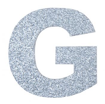 Glitterbuchstabe G silber