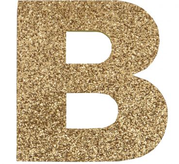 Glitterbuchstabe B gold