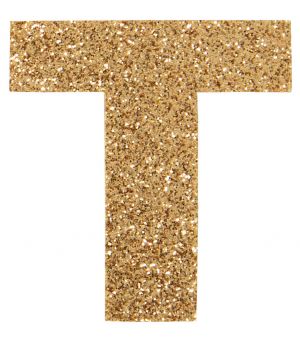 Glitterbuchstabe T gold