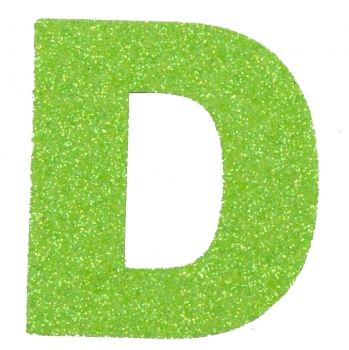 Glitterbuchstabe Maxi D apfelgrün