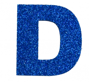 Glitterbuchstabe Maxi D blau