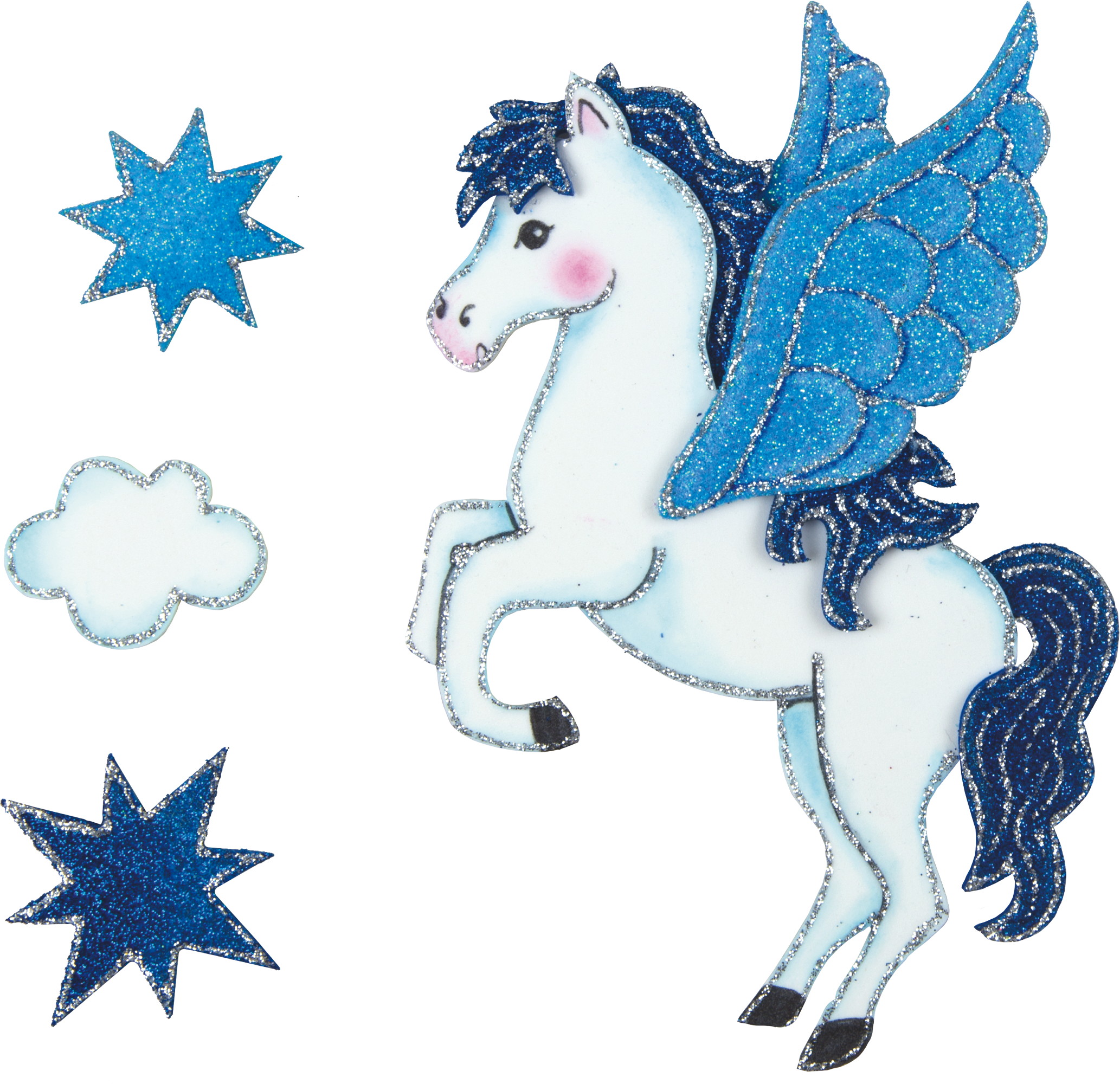 Pegasus Mit Stern Blau Trend Creativ