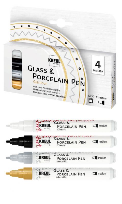 Glass & Porcelain Pen Metallicset