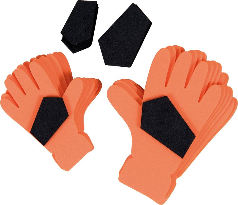 Moosgummisortiment Handschuhe schwarz/orange