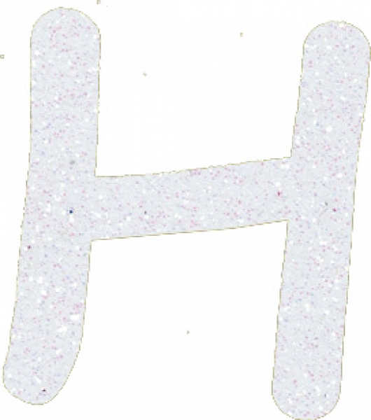 Glitterbuchstabe H weiß