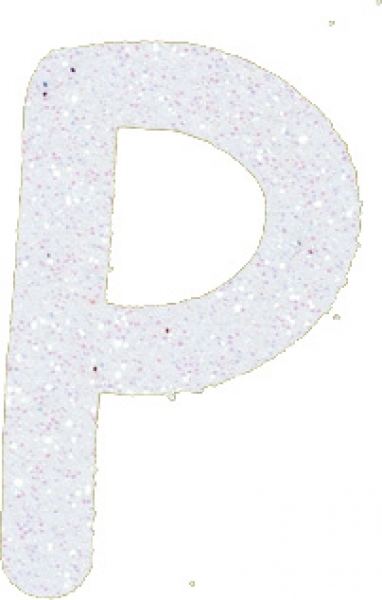 Glitterbuchstabe P weiß