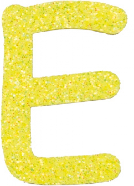 Glitterbuchstabe E gelb