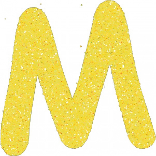 Glitterbuchstabe M gelb