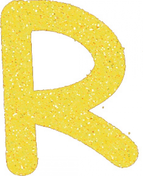 Glitterbuchstabe R gelb