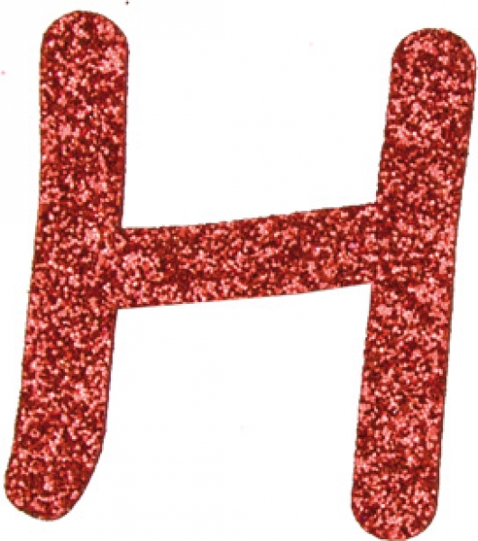 Glitterbuchstabe H rot