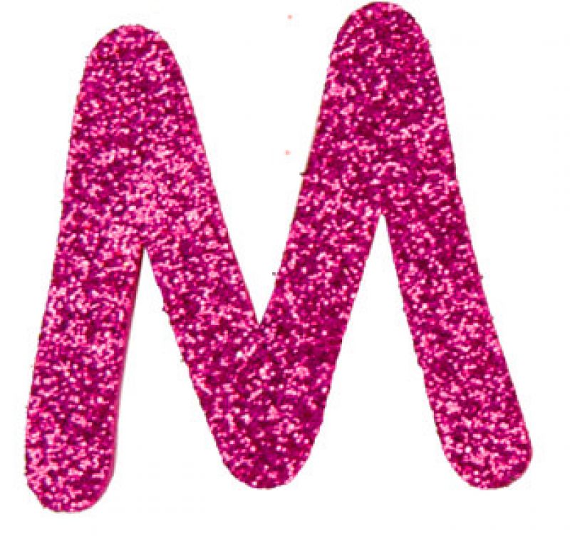 Glitterbuchstabe M pink