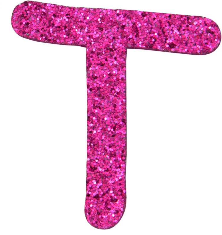 Glitterbuchstabe T pink